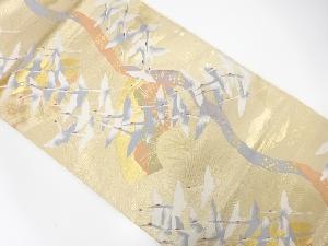 群鶴に道長取模様織出し袋帯